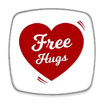 Le message de Heart with Free Hug - Magnet carré - blanc - Devant