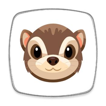 Visage de Furet - Magnet carré - blanc - Devant