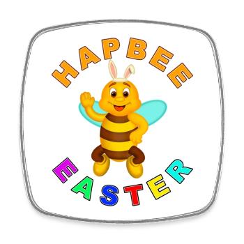 Bête joyeuse Abeille - Magnet carré - blanc - Devant
