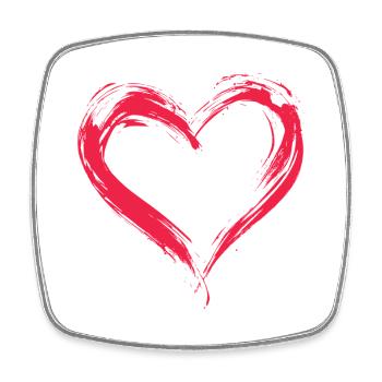 Heart - Square fridge magnet - white - Front
