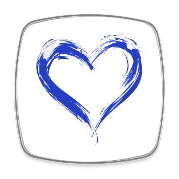 Heart - Square fridge magnet - white - Front
