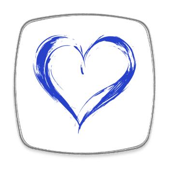 Heart - Square fridge magnet - white - Front