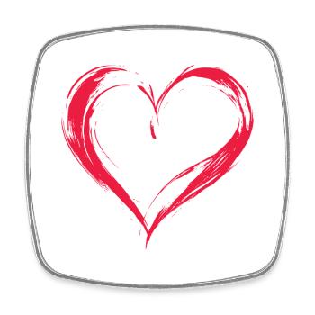 Heart - Square fridge magnet - white - Front