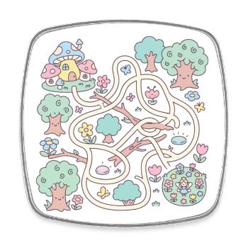 Jeu de labyrinthe interactif Fairy Forest Adventure - Magnet carré - blanc - Devant