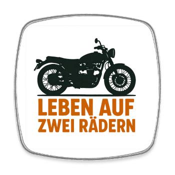 Leben Auf Zwei Rädern – Motorrad - Viereckiger Kühlschrankmagnet - Weiß - Vorne