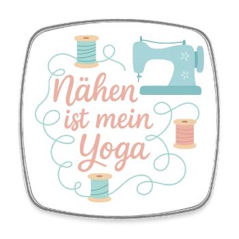 Nähen ist mein Yoga - Viereckiger Kühlschrankmagnet - Weiß - Vorne