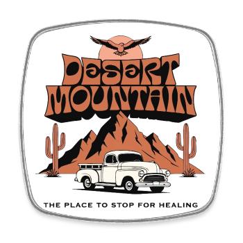 Desert Mountain Vintage Truck - Viereckiger Kühlschrankmagnet - Weiß - Vorne