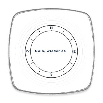 Moin Wieder Da Kompass Norddeutsch Shirt - Viereckiger Kühlschrankmagnet - Weiß - Vorne