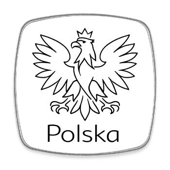 Polska Adler Wappen – Minimalistisches Design - Viereckiger Kühlschrankmagnet - Weiß - Vorne