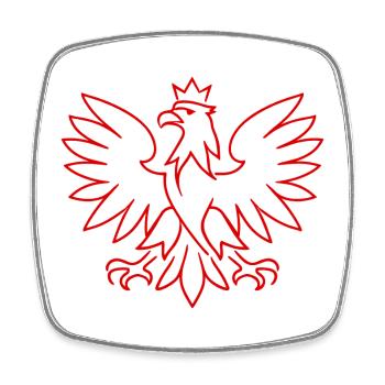 Poland Coat of Arms Eagle – Minimalist Design - Square fridge magnet - white - Front