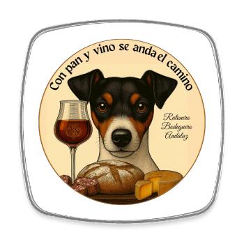 Con_pan_y_vino - Viereckiger Kühlschrankmagnet - Weiß - Vorne