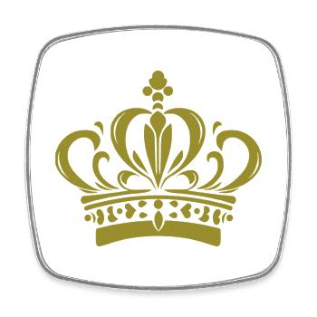 Krone - Viereckiger Kühlschrankmagnet - Weiß - Vorne