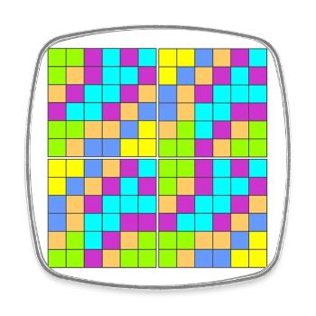 Motif de pixels kaléidoscopique - Magnet carré - blanc - Devant
