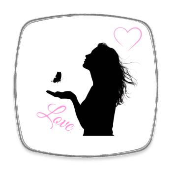 Papillon d’amour - Magnet carré - blanc - Devant