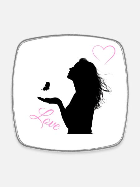 Love Butterfly - Square fridge magnet - white
