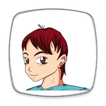 Une fille rousse mignonne dans le style manga - Magnet carré - blanc - Devant