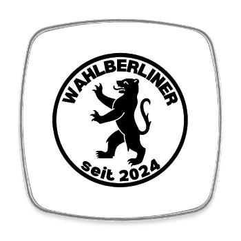 Wahlberliner Seit 2024 - Berlin Umzug Geschenk - Viereckiger Kühlschrankmagnet - Weiß - Vorne