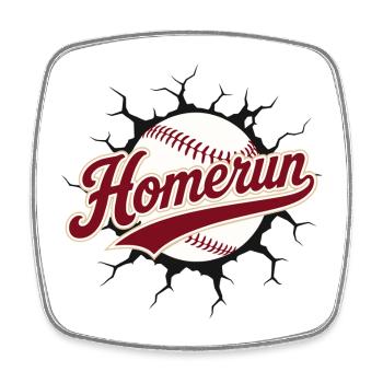 Retro-Homerun-Baseball-Platz-Wand-Sportkunst - Viereckiger Kühlschrankmagnet - Weiß - Vorne