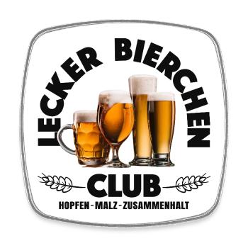 Lecker Bierchen Club - Bier Bierglas Biertrinker - Viereckiger Kühlschrankmagnet - Weiß - Vorne