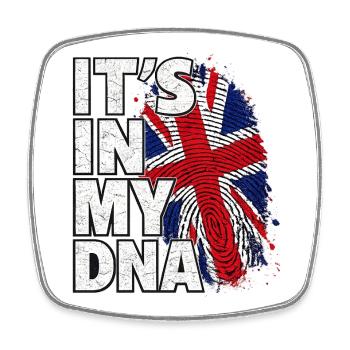 It's In My DNA UK T-Shirt British Flag Britain Tee - Viereckiger Kühlschrankmagnet - Weiß - Vorne