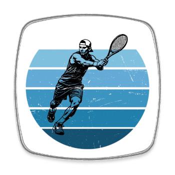 Geschenkidee für einen Tennis mit Tennis - Viereckiger Kühlschrankmagnet - Weiß - Vorne