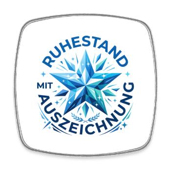 Ruhestand mit Auszeichnung – Design mit blauem Ste - Viereckiger Kühlschrankmagnet - Weiß - Vorne