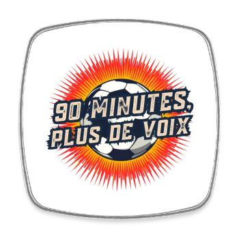 90 Minutes Plus De Voix - Magnet carré - blanc - Devant