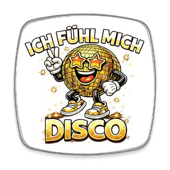 Ich fühl mich Disco Retro 70s Spruch - Viereckiger Kühlschrankmagnet - Weiß - Vorne