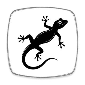 Gecko - Magnet carré - blanc - Devant