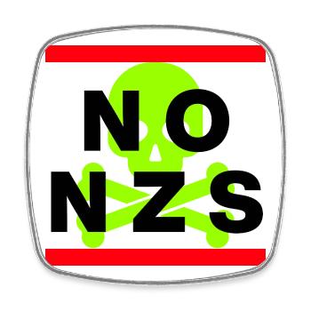 PAS DE NZS, PLUS JAMAIS, D’ANTIFASCISME, PAS D’AFD GREEN - Magnet carré - blanc - Devant