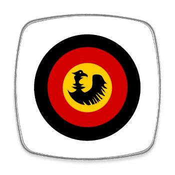 Deutschland Emblem - Viereckiger Kühlschrankmagnet - Weiß - Vorne