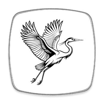 Grande Aigrette - Magnet carré - blanc - Devant