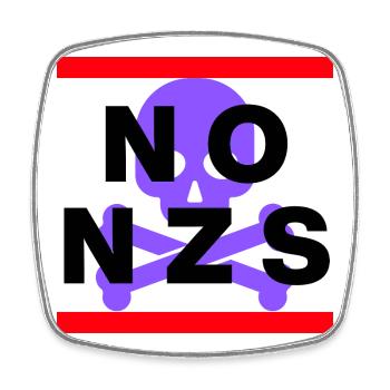NO NZS, NEVER AGAIN, ANTI-FASCISM, NO AFD PURPLE - Square fridge magnet - white - Front