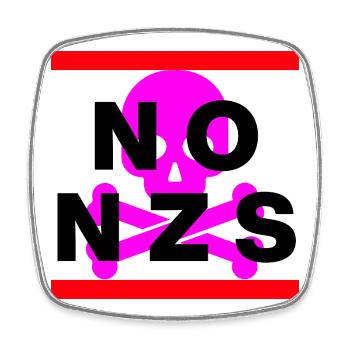NO NZS, NEVER AGAIN, ANTI-FASCISM, NO AFD PINK - Square fridge magnet - white - Front