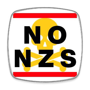 NO NZS, NEVER AGAIN, ANTI-FASCISM, NO AFD YELLOW - Square fridge magnet - white - Front