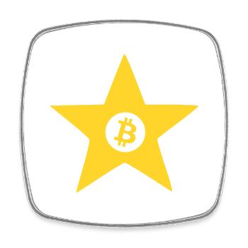 Bitcoin Star Goldstar - Magnet carré - blanc - Devant