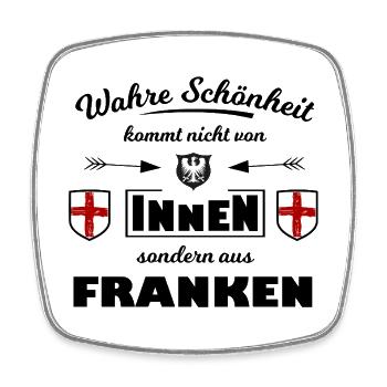 Heraldisches Schildtrio Franken - Viereckiger Kühlschrankmagnet - Weiß - Vorne