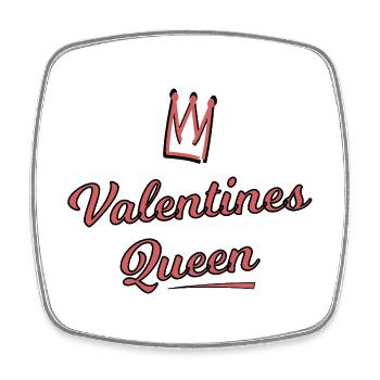 Valentines Queen Script Crown - Viereckiger Kühlschrankmagnet - Weiß - Vorne