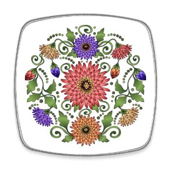 Fleur - Magnet carré - blanc - Devant