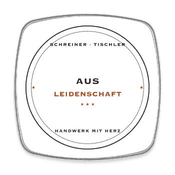 AUS Leidenschaft – Handwerk mit Herz - Viereckiger Kühlschrankmagnet - Weiß - Vorne