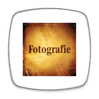 Fotografie – Vintage-Design in Braun & Beige - Viereckiger Kühlschrankmagnet - Weiß - Vorne