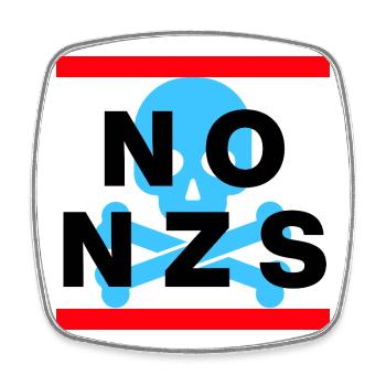 NO NZS NEVER AGAIN ANTI-FASCISM NO AFD BLUE - Square fridge magnet - white - Front