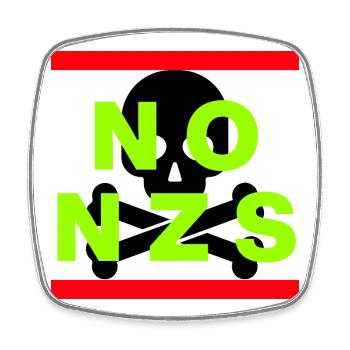 NO NZS NEVER AGAIN ANTI-FASCISM NO AFD GREEN - Square fridge magnet - white - Front