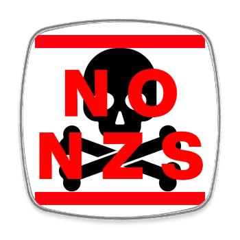 NO NZS NEVER AGAIN ANTI-FASCISM NO AFD BLACK - Square fridge magnet - white - Front