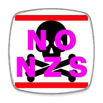 NO NZS NEVER AGAIN ANTIFASCISM NO AFD PINK - Square fridge magnet - white - Front