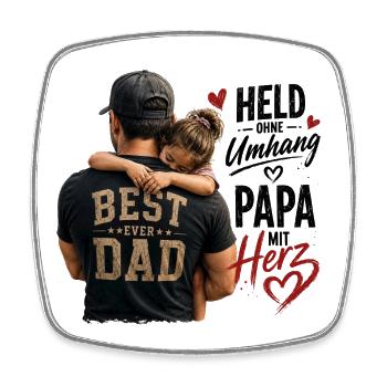 Best Dad Ever Herzumarmung - Viereckiger Kühlschrankmagnet - Weiß - Vorne