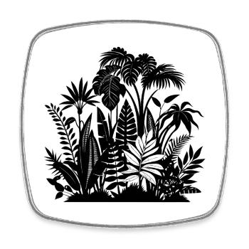 Jungle floral - Square fridge magnet - white - Front