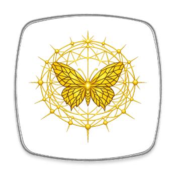 Papillon totem metatron  - Magnet carré - blanc - Devant