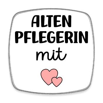 Altenpflegerin mit Herz - Viereckiger Kühlschrankmagnet - Weiß - Vorne