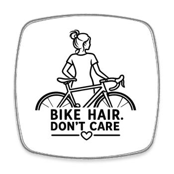 Les cheveux à vélo s’en fichent - Magnet carré - blanc - Devant